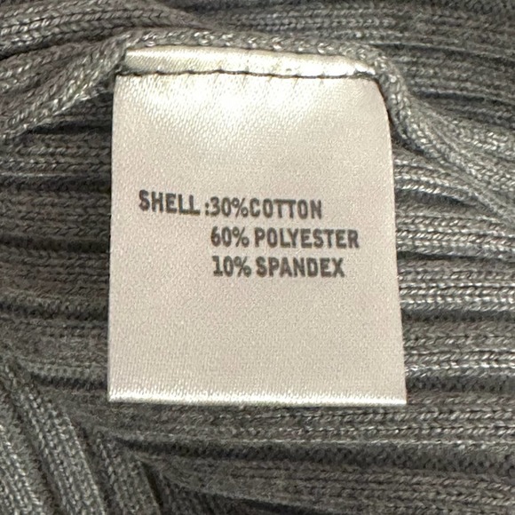 Tam Ware Dress Gray Ribbed Knit V Neck Long Sleeve Sweater Bodycon Dress Small - Picture 10 of 12